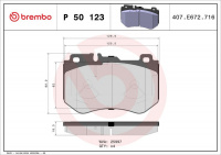 Sada brzdových destiček BREMBO P50123 - MERCEDES-BENZ