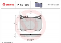 Sada brzdových destiček BREMBO P50095 - MERCEDES-BENZ
