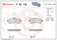 Sada brzdových destiček BREMBO P50132 - MERCEDES-BENZ