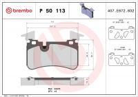 Sada brzdových destiček BREMBO P50113 - MERCEDES-BENZ Sada brzdových destiček BREMBO P50113 - MERCEDES-BENZ