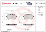 Sada brzdových destiček BREMBO P50117 - MERCEDES-BENZ