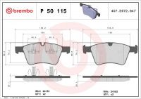 Sada brzdových destiček BREMBO P50115 - MERCEDES-BENZ Sada brzdových destiček BREMBO P50115 - MERCEDES-BENZ