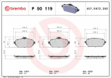 Sada brzdových destiček BREMBO P50119 - MERCEDES-BENZ