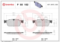 Sada brzdových destiček BREMBO P50102 - MERCEDES-BENZ