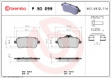 Sada brzdových destiček BREMBO P50099 - MERCEDES-BENZ