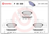Sada brzdových destiček BREMBO P49059 - MAZDA