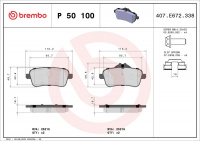 Sada brzdových destiček BREMBO P50100 - MERCEDES-BENZ
