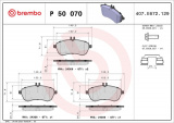 Sada brzdových destiček BREMBO P50070 - MERCEDES-BENZ