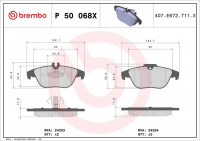 Sada brzdových destiček BREMBO P50068X - MERCEDES-BENZ