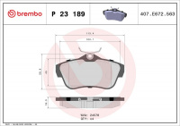 Sada brzdových destiček BREMBO P23189 - FIAT Sada brzdových destiček BREMBO P23189 - FIAT