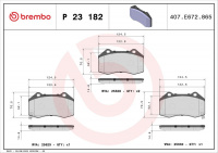 Sada brzdových destiček BREMBO P23182 - ABARTH, FIAT