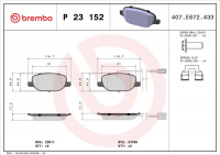 Sada brzdových destiček BREMBO P23152 - ALFA ROMEO