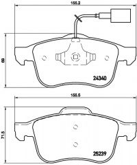 Sada brzdových destiček BREMBO P23132 - ALFA ROMEO, DODGE Sada brzdových destiček BREMBO P23132 - ALFA ROMEO, DODGE