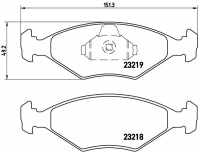 Sada brzdových destiček BREMBO P23124 - FIAT Sada brzdových destiček BREMBO P23124 - FIAT