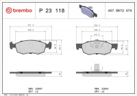 Sada brzdových destiček BREMBO P23118 - FIAT