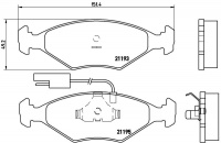 Sada brzdových destiček BREMBO P23039 - FIAT, INNOCENTI