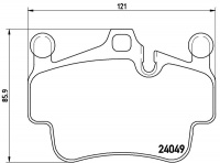 Sada brzdových destiček BREMBO P65015 - PORSCHE Sada brzdových destiček BREMBO P65015 - PORSCHE