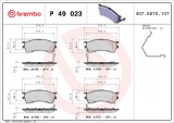 Sada brzdových destiček BREMBO P49023 - MAZDA