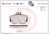 Sada brzdových destiček BREMBO P06017 - MERCEDES-BENZ