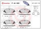 Sada brzdových destiček BREMBO P44022 - LAND ROVER