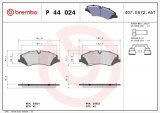 Sada brzdových destiček BREMBO P44024 - LAND ROVER