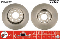 Brzdový kotouč TRW DF4477 - ALFA ROMEO 159 05- Brzdový kotouč TRW DF4477 - ALFA ROMEO 159 05-