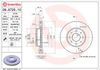 Brzdový kotouč BREMBO 09.6725.10 - FIAT