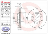 Brzdový kotouč BREMBO 09.C421.11 - MAZDA