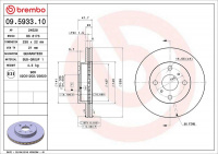 Brzdový kotouč BREMBO 09.5933.10 - TOYOTA