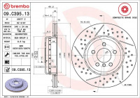Brzdový kotouč BREMBO 09.C395.13 - BMW