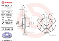 Brzdový kotouč BREMBO MAX 09.8894.75 - LADA