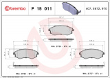 Sada brzdových destiček BREMBO P15011 - DAEWOO, SSANGYONG
