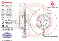 Brzdový kotouč BREMBO 09.C397.13 - BMW