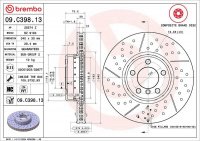 Brzdový kotouč BREMBO 09.C398.13 - BMW