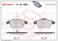 Sada brzdových destiček BREMBO P44020 - LAND ROVER