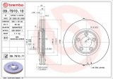 Brzdový kotouč BREMBO 09.7910.10 - JAGUAR