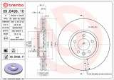 Brzdový kotouč BREMBO 09.B498.11 - VW