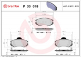 Sada brzdových destiček BREMBO P30018 - HYUNDAI, KIA