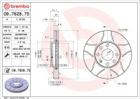 Brzdový kotouč BREMBO MAX 09.7628.75 - OPEL Brzdový kotouč BREMBO MAX 09.7628.75 - OPEL