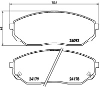 Sada brzdových destiček BREMBO P30019 - KIA