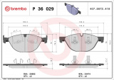 Sada brzdových destiček BREMBO P36029 - JAGUAR