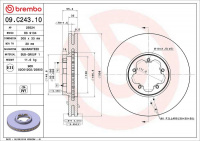 Brzdový kotouč BREMBO 09.C243.10 - FORD