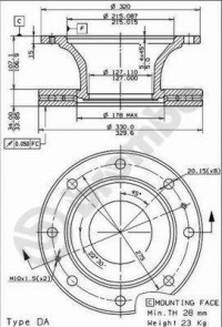 Brzdový kotouč BREMBO 09.7804.10 - IVECO