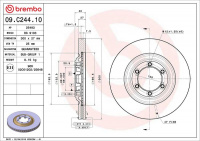 Brzdový kotouč BREMBO 09.C244.10 - ISUZU Brzdový kotouč BREMBO 09.C244.10 - ISUZU