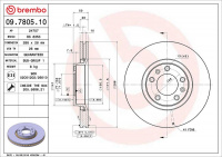 Brzdový kotouč BREMBO 09.7805.10 - CITROËN Brzdový kotouč BREMBO 09.7805.10 - CITROËN