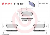 Sada brzdových destiček BREMBO P30023 - KIA
