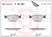Sada brzdových destiček BREMBO P36007 - JAGUAR