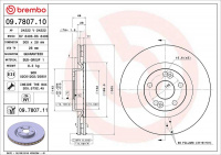 Brzdový kotouč BREMBO 09.7807.10 - RENAULT Brzdový kotouč BREMBO 09.7807.10 - RENAULT