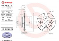 Brzdový kotouč BREMBO MAX 09.7825.75 - TOYOTA Brzdový kotouč BREMBO MAX 09.7825.75 - TOYOTA