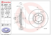 Brzdový kotouč BREMBO 09.9557.10 - HYUNDAI Brzdový kotouč BREMBO 09.9557.10 - HYUNDAI